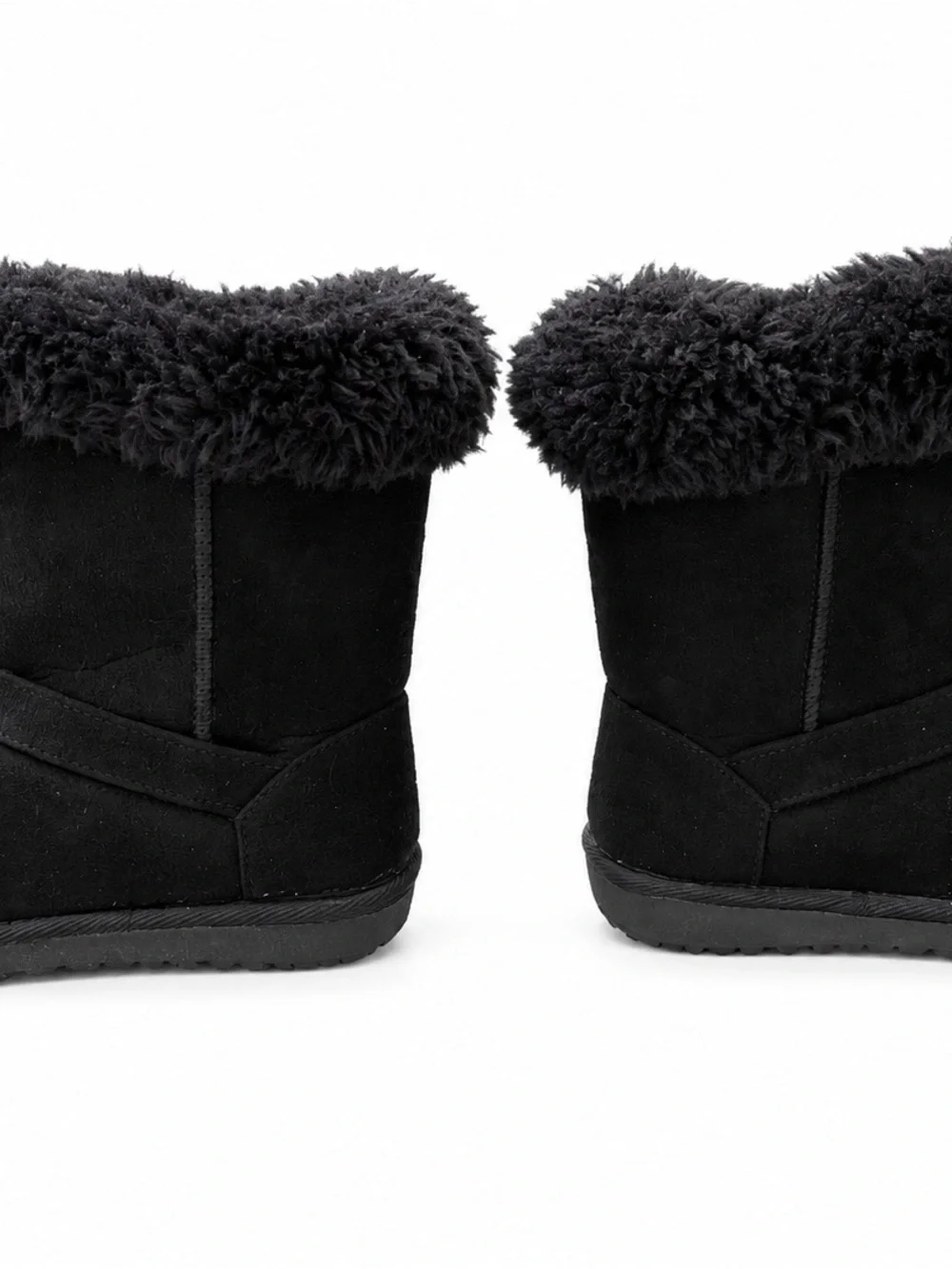 The Children’s Place Girls Black Faux Fur Buckle Chalet Boots Size 1